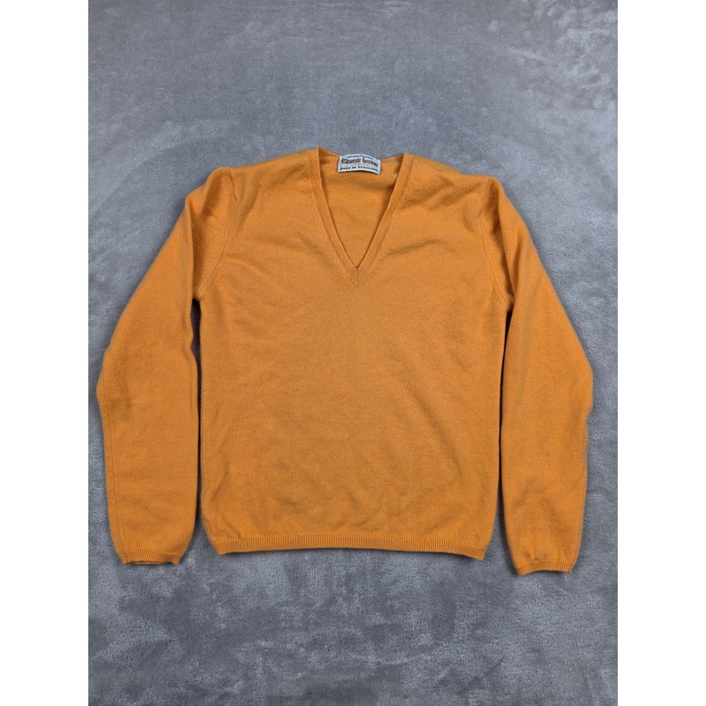 William Lockie Sweater Womens 34 (S) Fit 32 (XS) Orange Cashmere Jumper Hawick
